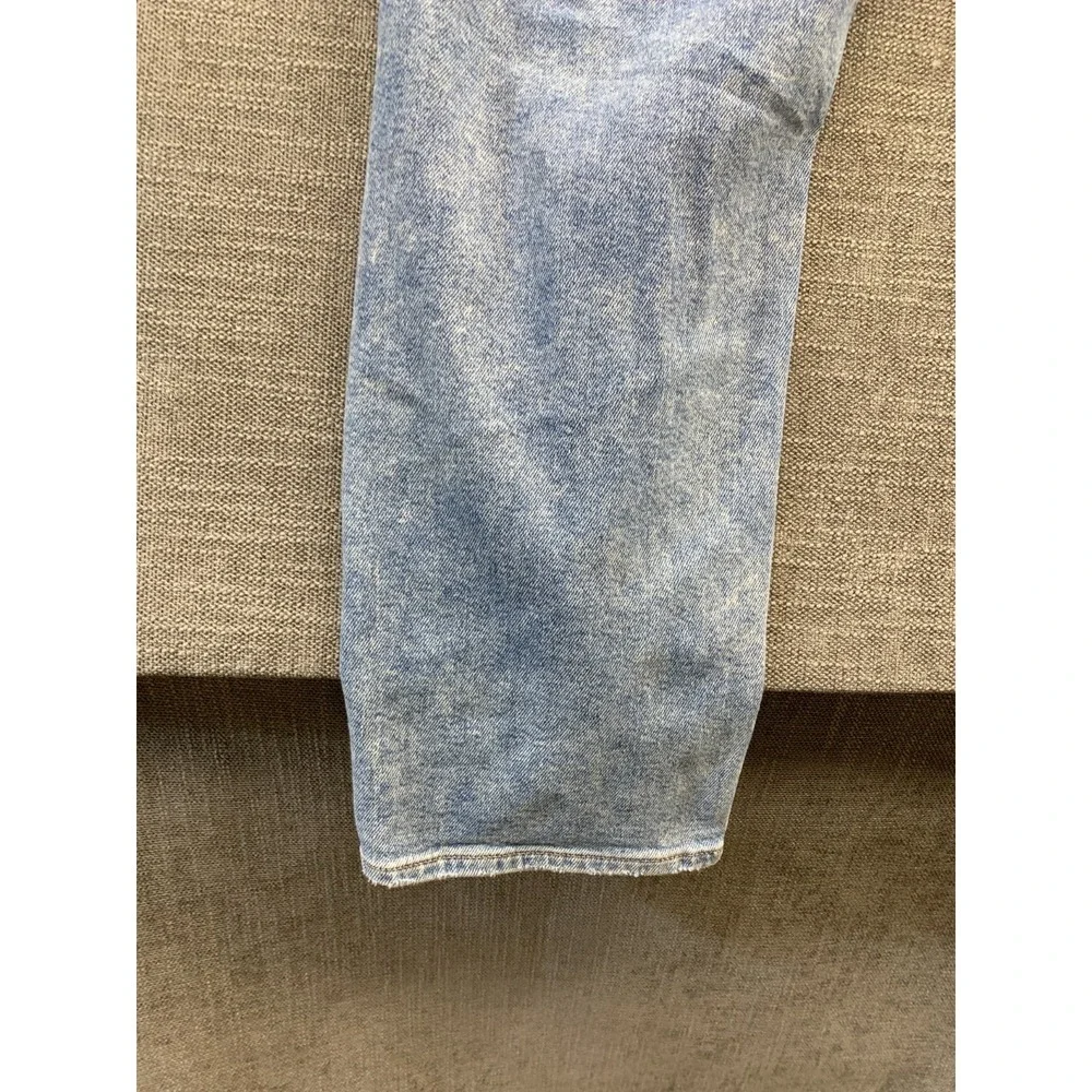 American Eagle Outfitters Curvy Mom Jeans Women 16 Blue Denim Stretch Distressed